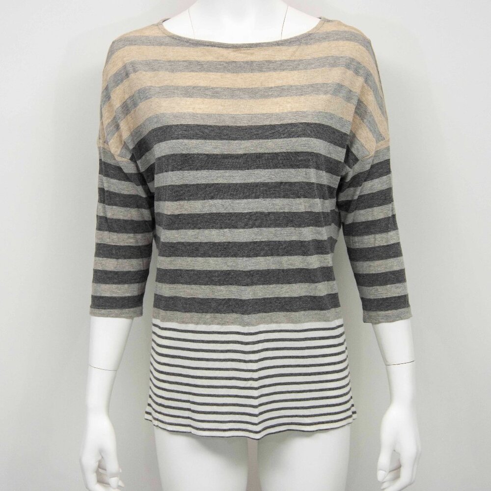 Michael Stars The Original Tee 3/4 Length Sleeve Striped Top
